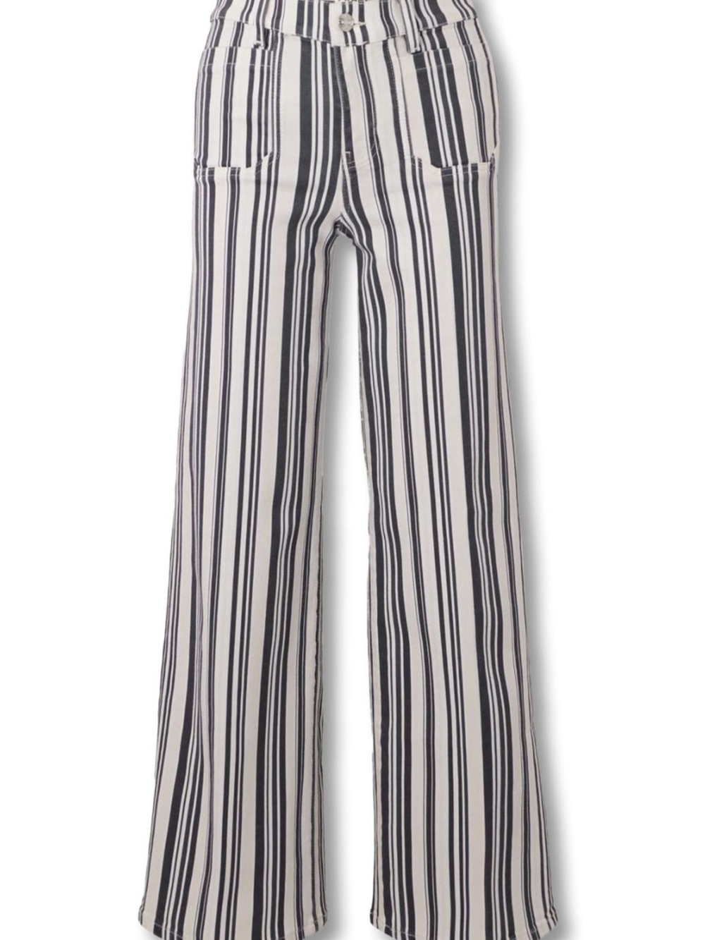 NWOT FRAME Le Slim Palazzo Navy Stripe High Rise Wide Leg Jeans | Size 27 - Picture 5 of 12